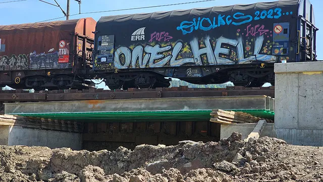 Stahlkonstruktion der Eisenbahnbrücke Čadca – Krásno nad Kysucou 63